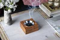 Brûleur d'encens Bakhoor religieux en bois d'acacia miniature gravé, écologique, fait main, de luxe, élégant, pour Ramadan et Aïd