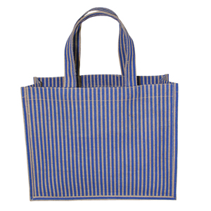 Sac fourre-tout en jute naturel avec poignée en jute, imprimé à rayures de couleur unie, avec logo personnalisé disponible en différentes couleurs et tailles - Product Image 1