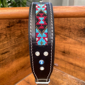 Nouveaux fournitures pour animaux de compagnie en cuir de vachette doux rembourré perlé Rivet collier de chien en cuir véritable ceinture de chien Design de luxe colliers sur mesure - Product Image 3