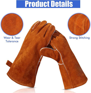 Fully Protect Cow Hide Leather Welding <b>Glove</b> With Excellent Quality Heat Resistant <b>Long</b> Leather Welding <b>Gloves</b> Reasonable Price - Product Image 3