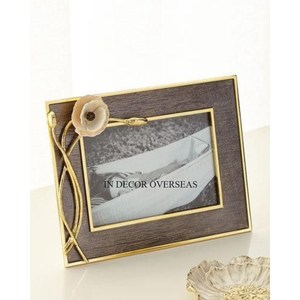 Best Selling High Grade <b>Gold</b> Plated Leaves Designer Superior Quality Metal Rectangle Shape Home Decorative Photo <b>Frame</b> - Product Image 2