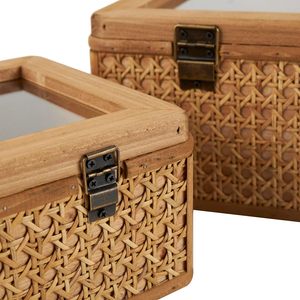 Luxury Rattan Storage <b>Box</b> with Lid Wicker Organizer Basket for Premium Gift <b>Box</b> Packaging Display Bedroom Closet Storage - Product Image 4