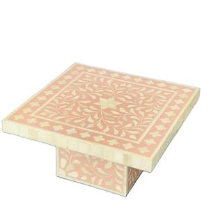 Plateau de présentation de desserts rond artistique pour tables de mariage de luxe et décorations de fête Support à gâteau en incrustation d'os de qualité supérieure - Product Image 4