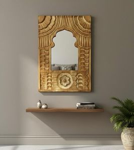 Hand Carved Large <b>Moroccan</b> Arch Wall Mirror Decorative Wooden Shabby Chic Accent Mirror Rustic Boho Home <b>Decor</b> - Product Image 3