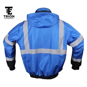 Nouvelle arrivée, veste bomber réfléchissante de sécurité pour l'hiver, col montant, service OEM ODM, vêtements de travail imperméables en toile pour hommes - Product Image 6