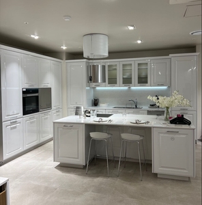 JY Project Customized MDF Plywood Kitchen Cabinet RTA LED Island Wooden Kitchen Cabinets for Apartment Decoration Set - Product Image 4