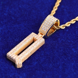 Colgante de Letra del Alfabeto Personalizado con Diamantes Cultivados en Laboratorio, Estilo Hip Hop, Colgante Brillante con Micro Pavé - Product Image 3