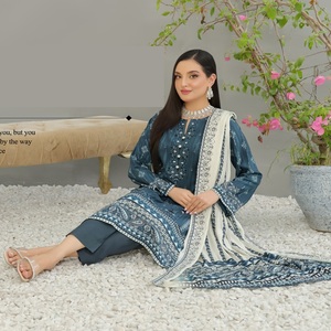 Costumes 3 pièces en lin pakistanais pour femmes Bin Hameed Salwar Kameez Dupata robe indienne vente en gros du Pakistan et de l'Inde - Product Image 2