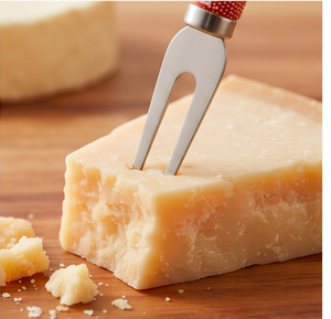 Juego de 4 Cuchillos para Queso con Hoja de Acero Inoxidable, Mango de Resina con Patrón de Mosaico Naranja, Herramientas para Untar Queso y Tenedores para Uso en la Cocina - Product Image 5