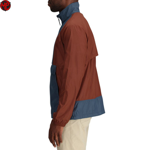 Chaqueta Cortavientos Color Block para Hombre, con Media Cremallera, Tipo Anorak, con Capucha y Logotipo Frontal, Transpirable, para Invierno, Uso Casual al Aire Libre - Product Image 4
