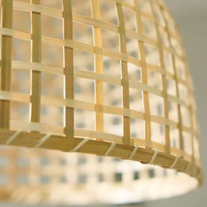 Luminaire suspendu en forme de dôme en bambou naturel tissé pour la décoration du plafond de la maison, l'éclairage intérieur et la décoration intérieure - Product Image 6