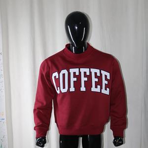 COFFEE <b>BROWN</b> Mock Neck Sweatshirt WHITE Applique Embroidery wide neck Sweatshirt URBAN PRODUCTIONS - Product Image 1
