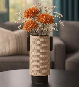 Vase de table en céramique Art Déco minimaliste, finition mate texturée, hauteur 8-16 pouces, durable, fait main, écologique, mariage, Pâques - Product Image 6