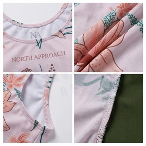 North Approach Tankini imprimé floral avec jupe pour femme, haut court, coupe régulière, tissu extensible - Product Image 4