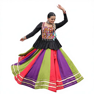 Lehenga Choli en coton Gota Patti Reyon attrayant pour mariage et Navratri - Ambiance spirituelle traditionnelle avec touche festive et séchage rapide - Product Image 1