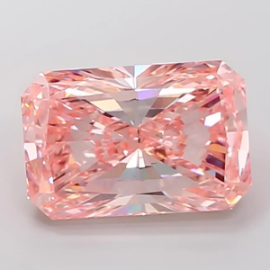 Diamant rose fantaisie de taille émeraude, cultivé en laboratoire, pierre lâche de forme rectangulaire pour la fabrication de bijoux - Product Image 1