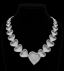 <b>Shiny</b> Custom Heart Shaped Moissanite Diamond Pave Setting <b>Top</b> Rated Luxury Fashion Design Attractive Custom Hip Hop Chain - Product Image 5