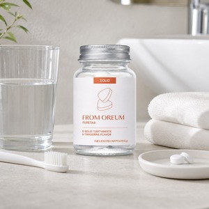 [FROM OREUM] Pasta de Dientes Sólida Ecológica para Huéspedes, Sabor Mandarina de Jeju, 60 Tabletas para Baño de Hotel - Product Image 3