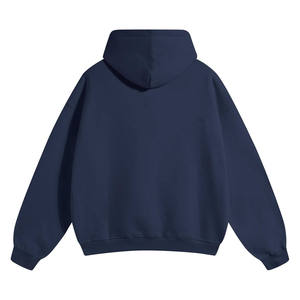 เสื้อสเวตเชิ้ตคอกลมสีกรมท่าสุดฮิต ผ้าฝ้ายฟลีซสีพื้น แขนจั๊มพ์ ปลายเสื้อจั๊มพ์ สไตล์ลำลอง สตรีทแวร์ รับสั่งทำ - Product Image 3