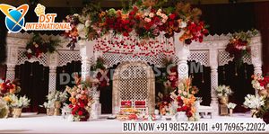 Mandap Manavarai para bodas al sur de EE. UU., estilo Tirupati, Mandapam dorado para bodas, pilares dobles tradicionales de FRP, Mandap para Reino Unido - Product Image 4