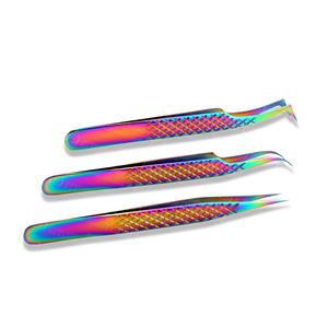 Pinces à cils courbes et droites multi-ensembles de haute précision, outils professionnels pour extensions de cils, en acier inoxydable pour les artistes de salon - Product Image 2