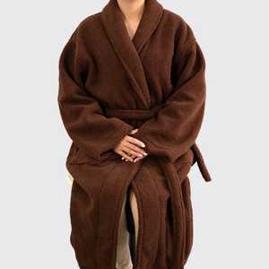 Autumn/Winter Warm Luxury Long Sleeve Coral Velvet Thick 100% Cotton Couple Bath Bathrobes <b>Towels</b> for <b>Men</b> Women Machine-Washable - Product Image 6