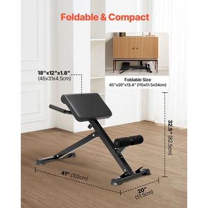 Panca Romana Pieghevole Regolabile da 250 Libbre, Panca per Iperestensione, Attrezzatura Multifunzione per Esercizi, Accessorio per Attrezzature Fitness - Product Image 6