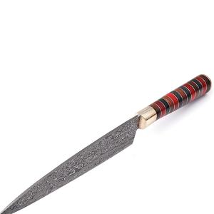 Cuchillo de mano forjado con hoja de acero de Damasco hecho a mano de alta calidad con Funda de cuero para chefs de carne en la cocina - Product Image 3