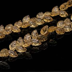 ลูกปัดพลอยซิทรินธรรมชาติรูปใบไม้ ลูกปัดพลอยซิทรินแกะสลักด้วยมือ ขนาด 10-11 มม. สำหรับทำเครื่องประดับ DIY อุปกรณ์เสริม - Product Image 6