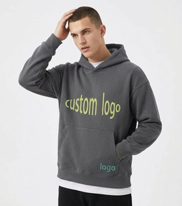 Sudadera con Capucha y Logotipo Personalizado para Hombre, Gris, de Algodón French Terry, Estilo Casual, con Bolsillo Delantero y Corte Regular - Product Image 3