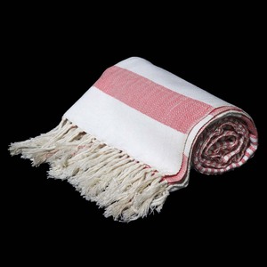 Serviettes de plage Fouta à rayures personnalisées Super Dry, avec pompons, sans sable, grandes, pas chères, fabriquées en Inde - Product Image 2