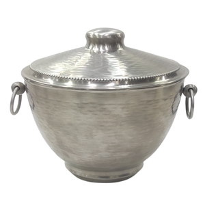 Seau à glace de luxe en acier inoxydable martelé avec couvercle et poignée décorative en forme de fleur, pour vin et champagne, idéal pour la maison, le bar ou les fêtes - Product Image 4