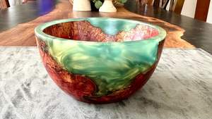 Bol moderne en résine époxy et bois d'acacia sans BPA pour une décoration de table de luxe et une présentation élégante en cuisine par Apex Align - Product Image 2