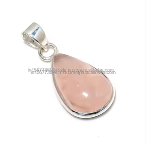 Colgante de piedras preciosas de Plata de Ley 925, colgante de cristal curativo de cuarzo Natural con diseño de lágrima, hermosos colgantes finos, dijes - Product Image 3