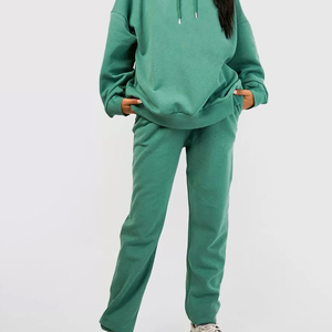 Conjunto Deportivo de Invierno para Mujer, Transpirable, de Algodón, con Capucha, Estilo Urbano, Pantalones Deportivos de Talla Grande, Forro Polar, Logotipo Personalizado Impreso - Product Image 3