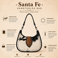 Sac à bandoulière en cuir Hairon pour femme, sac à main western clouté en cuir de vachette véritable, sac bandoulière bohème, sac de mode quotidien