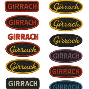 Parches Termoadhesivos Bordados Ecológicos Girrach, Formas Rectangulares y Ovaladas, en Negro, Rojo, Amarillo, Morado y Azul, Apliques de Lona para - Product Image 1