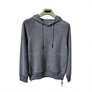 Sweat à capuche gris premium surdimensionné pour homme, manches longues, tricoté, coupe classique, hiver-printemps, streetwear, en molleton bouclette respirant - Product Image 1