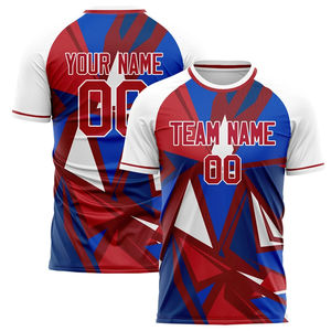 Camisetas de Fútbol Personalizadas 2026 con Nombre y Número del Equipo, Camiseta Deportiva Roja con Cuello Redondo, Personalizable, de Secado Rápido, Uniforme de Equipo - Product Image 1