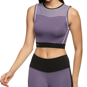 เสื้อครอปออกกำลังกายผู้หญิงแบบรักษ์โลก แขนกุด ทรงแอธเลติก ระบายอากาศได้ดี เหมาะสำหรับยิม โยคะ และกิจกรรมกีฬาอื่นๆ พร้อมลายปัก ขายส่ง - Product Image 1