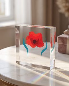 Personalized Clear <b>Acrylic</b> <b>Block</b> Gift Custom Engraved Keepsake for Special Occasions, Anniversaries & Loved Ones - Product Image 1