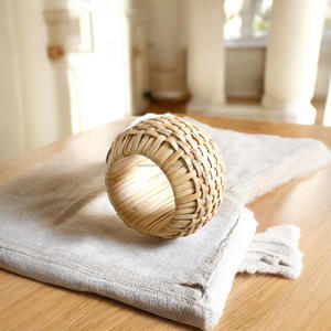 Anneau de serviette en bambou classique, écologique, élégant pour mariage, fête, décoration de table, cadeaux - Product Image 4