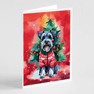Lunatique A7 Taille 5x7 Cartes Vierge Paquet de 8 Schnauzer Cartes de Voeux de Noël avec Enveloppes - Product Image 1