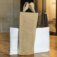 Sac à vin en jute |   Sac à vin réutilisable en toile de jute naturelle avec poignées en corde, porte-bouteille écologique pour cadeaux, mariages et fêtes