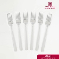 Fourchettes de table en acier inoxydable Jaya Mata JM481, lot de 6, ensemble de couverts réutilisables pour la maison, les restaurants, les hôtels et la restauration