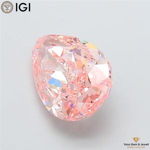 Diamant de laboratoire CVD de 5,00 carats, taille poire, couleur rose vif fantaisie, clarté VS2, certifié IGI, pour anneau de fiançailles - Product Image 5