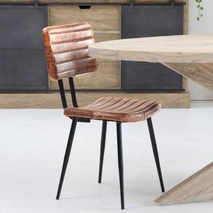 Vandana Lyra Neo <b>brown</b> <b>leather</b> <b>chair</b> (set of 2) - Product Image 2