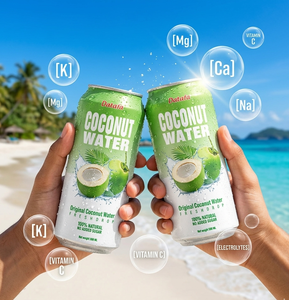 Agua de Coco 100% Pura Saludable OEM/ODM, Lata Esterilizada de 330ml, Venta al por Mayor, Alta Calidad, Original, Sin Azúcar, Sin Pulpa, Bebida Natural - Product Image 3