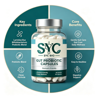 Capsules Probiotiques OEM Résistantes aux Acides, Absorption Douce, Soin Intestinal, 90 Gélules, Formule Multi-Souches, Vente en Gros, Personnalisées pour Adultes, HACCP
