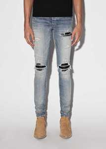 Pantalones Vaqueros Casuales Ajustados con Rasgaduras para Hombre, Jeans de Mezclilla Desgastados, Jeans Ajustados con Parches - Product Image 2
